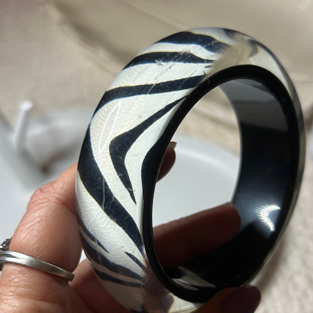 Zebra Print Bangle Bracelet